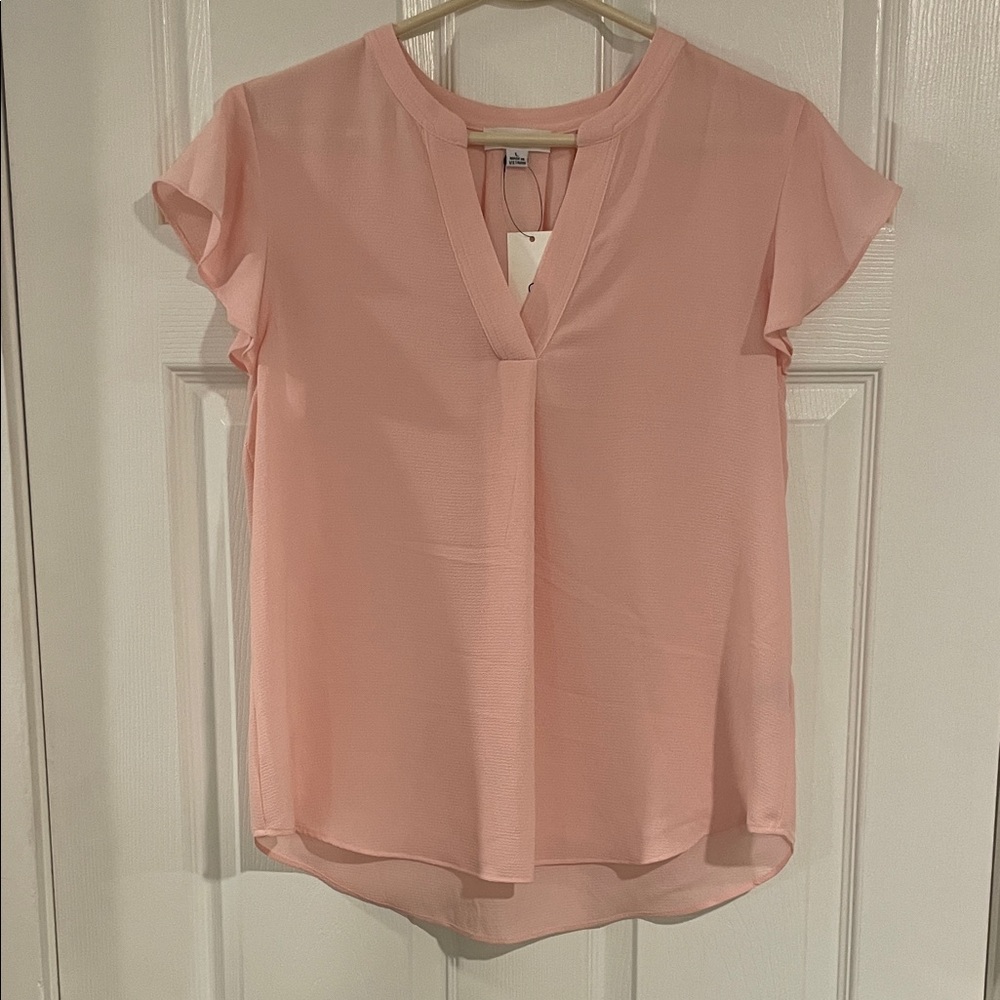 Calvin Klein Light Pink V-Neck Blouse